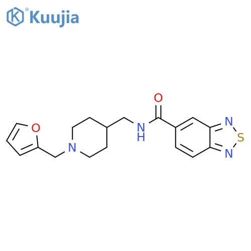 N-({1-[(furan-2-yl)methyl]piperidin-4-yl}methyl)-2,1,3-benzothiadiazole-5-carboxamide structure