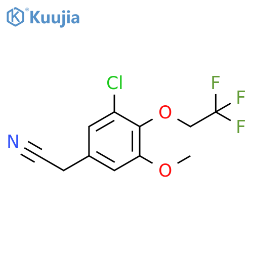2-3-Chloro-5-methoxy-4-(2,2,2-trifluoroethoxy)phenylacetonitrile structure