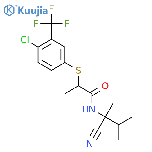 2-{[4-chloro-3-(trifluoromethyl)phenyl]sulfanyl}-N-(1-cyano-1,2-dimethylpropyl)propanamide structure