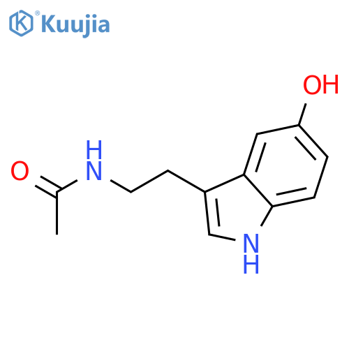 N-[2-(5-hydroxy-1H-indol-3-yl)ethyl]acetamide structure