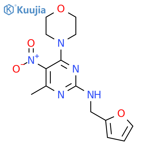 N-(furan-2-yl)methyl-4-methyl-6-(morpholin-4-yl)-5-nitropyrimidin-2-amine structure