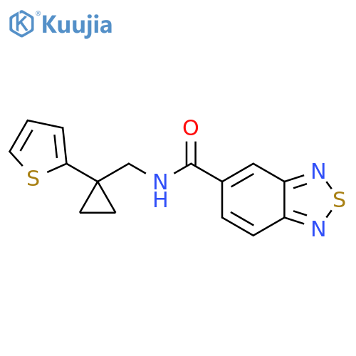 N-{1-(thiophen-2-yl)cyclopropylmethyl}-2,1,3-benzothiadiazole-5-carboxamide structure