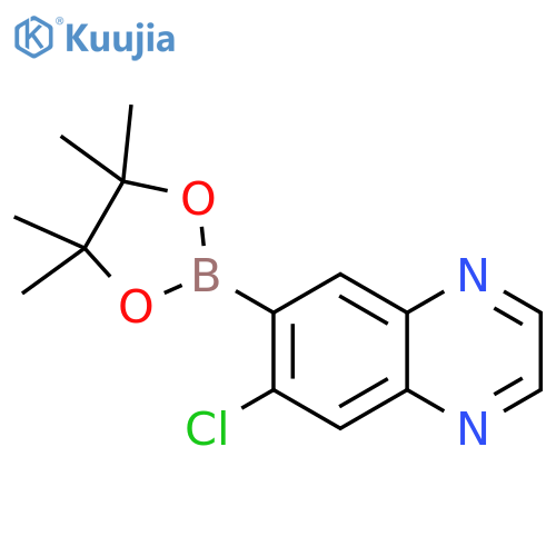 6-chloro-7-(tetramethyl-1,3,2-dioxaborolan-2-yl)quinoxaline structure