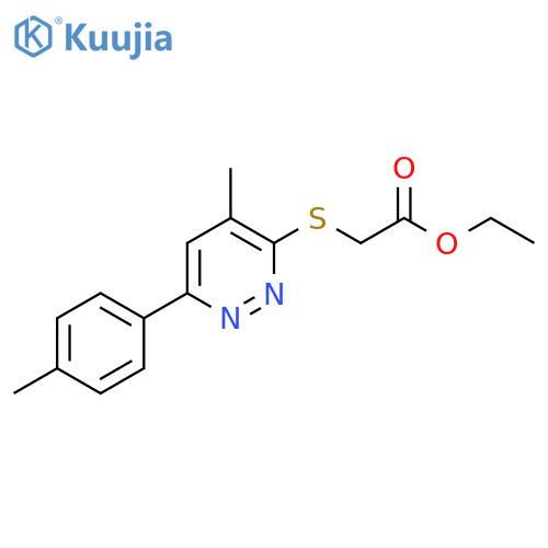 Ethyl 2-((4-methyl-6-(p-tolyl)pyridazin-3-yl)thio)acetate structure