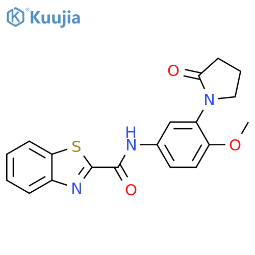 2-Benzothiazolecarboxamide, N-[4-methoxy-3-(2-oxo-1-pyrrolidinyl)phenyl]- structure