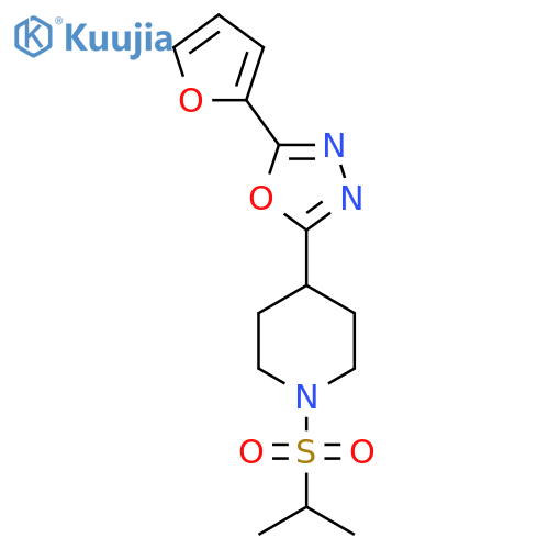 4-5-(furan-2-yl)-1,3,4-oxadiazol-2-yl-1-(propane-2-sulfonyl)piperidine structure