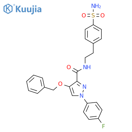4-(benzyloxy)-1-(4-fluorophenyl)-N-2-(4-sulfamoylphenyl)ethyl-1H-pyrazole-3-carboxamide structure