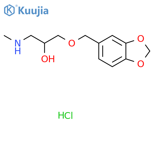 3-(2H-1,3-benzodioxol-5-ylmethoxy)-2-hydroxypropyl(methyl)amine hydrochloride structure