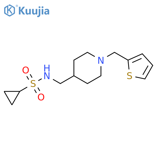 N-({1-(thiophen-2-yl)methylpiperidin-4-yl}methyl)cyclopropanesulfonamide structure