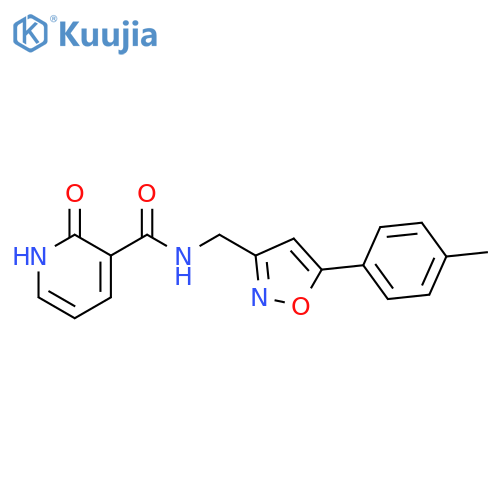 N-{5-(4-methylphenyl)-1,2-oxazol-3-ylmethyl}-2-oxo-1,2-dihydropyridine-3-carboxamide structure