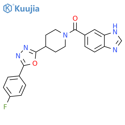 5-{4-5-(4-fluorophenyl)-1,3,4-oxadiazol-2-ylpiperidine-1-carbonyl}-1H-1,3-benzodiazole structure