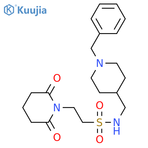 N-(1-benzylpiperidin-4-yl)methyl-2-(2,6-dioxopiperidin-1-yl)ethane-1-sulfonamide structure