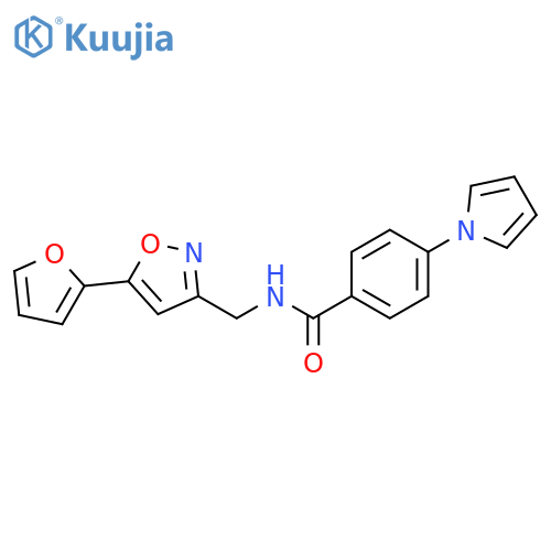 N-{5-(furan-2-yl)-1,2-oxazol-3-ylmethyl}-4-(1H-pyrrol-1-yl)benzamide structure