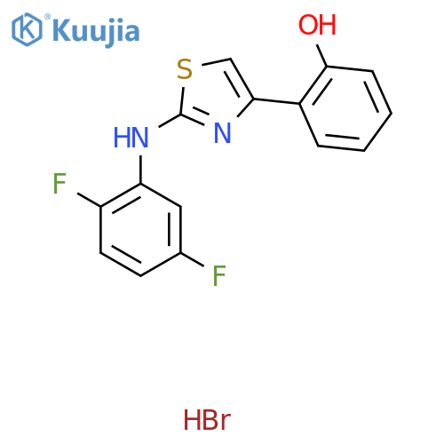 2-(2,5-Difluorophenyl)amino-4-(2-hydroxyphenyl)-1,3-thiazole hydrobromide structure