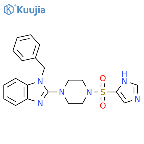 1-benzyl-2-4-(1H-imidazole-4-sulfonyl)piperazin-1-yl-1H-1,3-benzodiazole structure