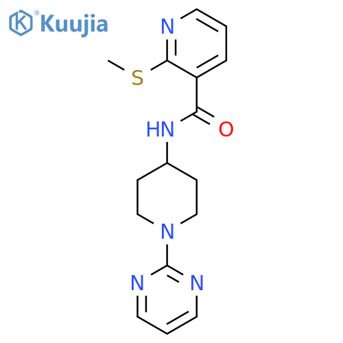 2-(methylsulfanyl)-N-[1-(pyrimidin-2-yl)piperidin-4-yl]pyridine-3-carboxamide structure