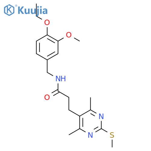 3-[4,6-dimethyl-2-(methylsulfanyl)pyrimidin-5-yl]-N-[(4-ethoxy-3-methoxyphenyl)methyl]propanamide structure