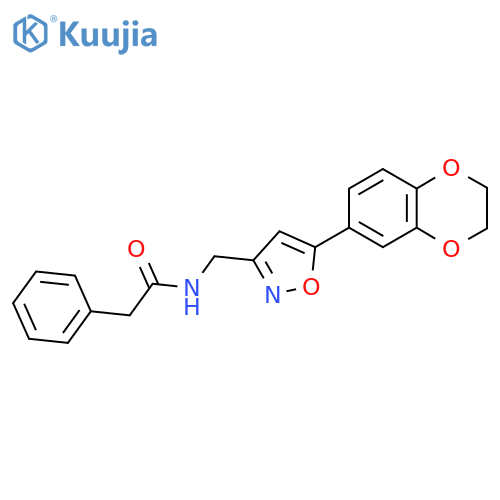 N-{[5-(2,3-dihydro-1,4-benzodioxin-6-yl)-1,2-oxazol-3-yl]methyl}-2-phenylacetamide structure