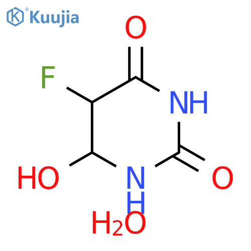 2,4(1H,3H)-Pyrimidinedione, 5-fluorodihydro-6-hydroxy-, hydrate (1:1) structure