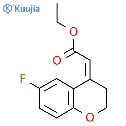 ethyl 2-(4Z)-6-fluoro-3,4-dihydro-2H-1-benzopyran-4-ylideneacetate structure
