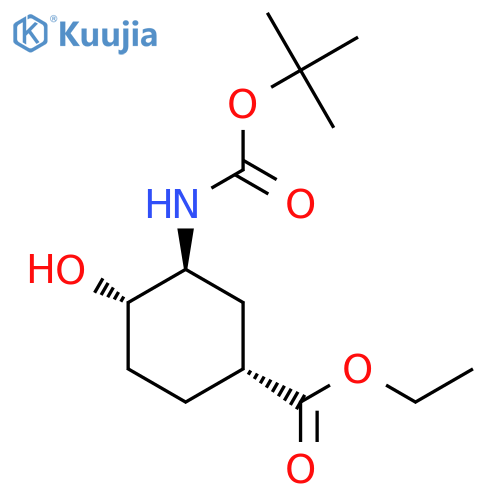 ethyl (1R,3S,4S)-3-{[(tert-butoxy)carbonyl]amino}-4-hydroxycyclohexane-1-carboxylate structure