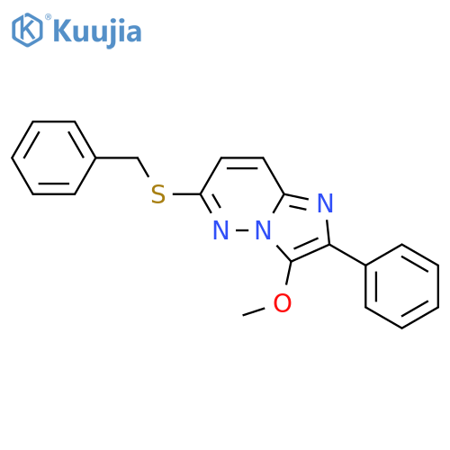 Imidazo[1,2-b]pyridazine, 3-methoxy-2-phenyl-6-[(phenylmethyl)thio]- structure