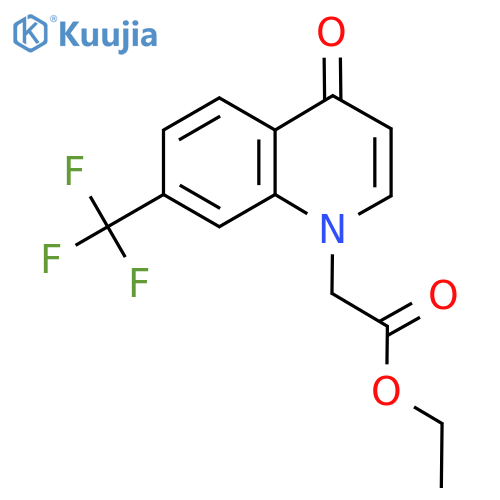Ethyl 2-(4-oxo-7-(trifluoromethyl)quinolin-1(4H)-yl)acetate structure