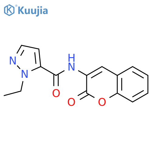 1-ethyl-N-(2-oxo-2H-chromen-3-yl)-1H-pyrazole-5-carboxamide structure