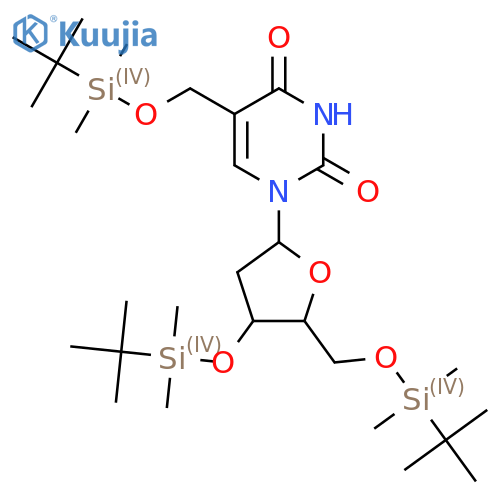 3',5'-Bis-O-[(1,1-diMethylethyl)diMethylsilyl]-α-[[(1,1-diMethylethyl)diMethylsilyl]oxy]thyMidine structure