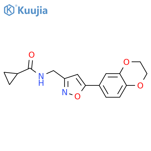 N-{5-(2,3-dihydro-1,4-benzodioxin-6-yl)-1,2-oxazol-3-ylmethyl}cyclopropanecarboxamide structure