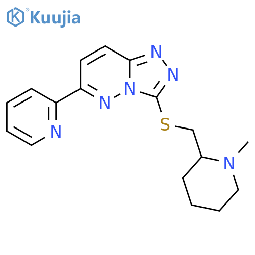 2-(3-{(1-methylpiperidin-2-yl)methylsulfanyl}-1,2,4triazolo4,3-bpyridazin-6-yl)pyridine structure