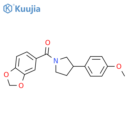 1-(2H-1,3-benzodioxole-5-carbonyl)-3-(4-methoxyphenyl)pyrrolidine structure