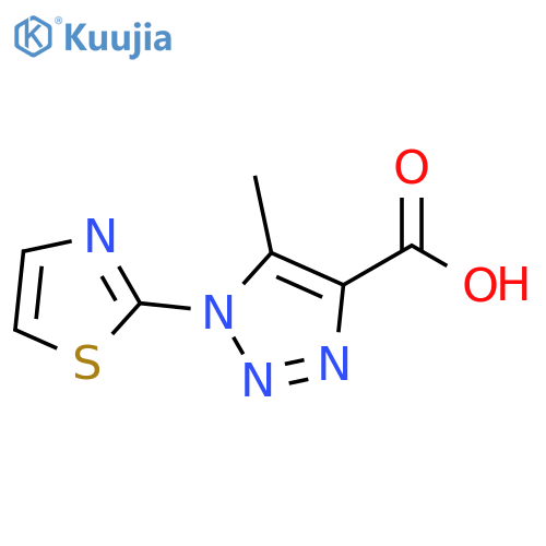 5-Methyl-1-(1,3-thiazol-2-yl)-1H-1,2,3-triazole-4-carboxylic acid structure