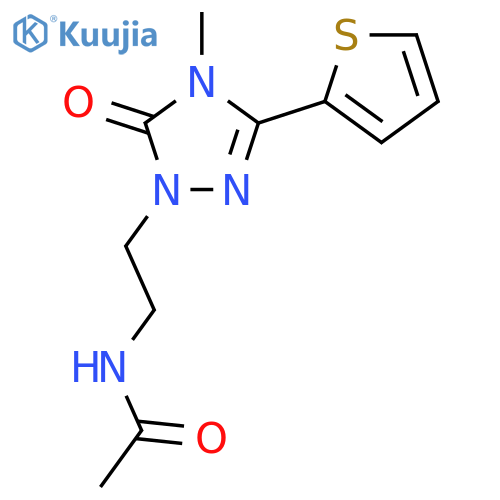 N-{2-4-methyl-5-oxo-3-(thiophen-2-yl)-4,5-dihydro-1H-1,2,4-triazol-1-ylethyl}acetamide structure