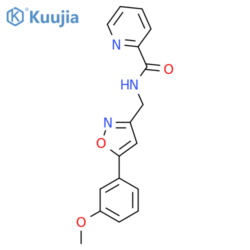 N-{5-(3-methoxyphenyl)-1,2-oxazol-3-ylmethyl}pyridine-2-carboxamide structure