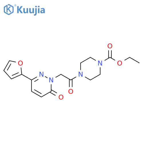 ethyl 4-{2-[3-(furan-2-yl)-6-oxo-1,6-dihydropyridazin-1-yl]acetyl}piperazine-1-carboxylate structure