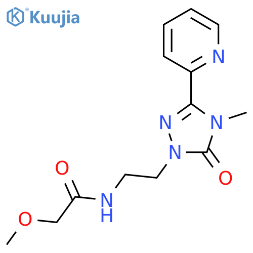 2-methoxy-N-{2-4-methyl-5-oxo-3-(pyridin-2-yl)-4,5-dihydro-1H-1,2,4-triazol-1-ylethyl}acetamide structure