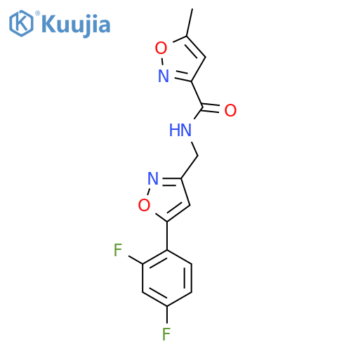 N-{5-(2,4-difluorophenyl)-1,2-oxazol-3-ylmethyl}-5-methyl-1,2-oxazole-3-carboxamide structure