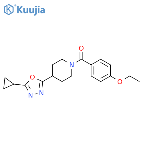 4-(5-cyclopropyl-1,3,4-oxadiazol-2-yl)-1-(4-ethoxybenzoyl)piperidine structure