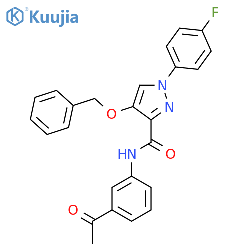 N-(3-acetylphenyl)-4-(benzyloxy)-1-(4-fluorophenyl)-1H-pyrazole-3-carboxamide structure