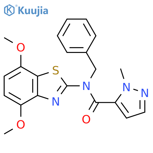 N-benzyl-N-(4,7-dimethoxy-1,3-benzothiazol-2-yl)-1-methyl-1H-pyrazole-5-carboxamide structure