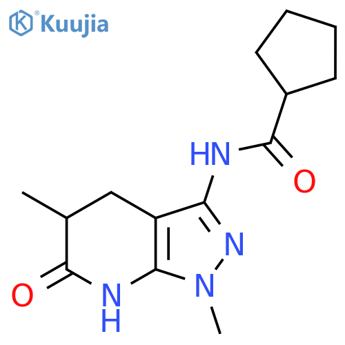 N-{1,5-dimethyl-6-oxo-1H,4H,5H,6H,7H-pyrazolo3,4-bpyridin-3-yl}cyclopentanecarboxamide structure