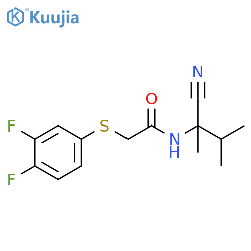 N-(1-cyano-1,2-dimethylpropyl)-2-(3,4-difluorophenyl)sulfanylacetamide structure