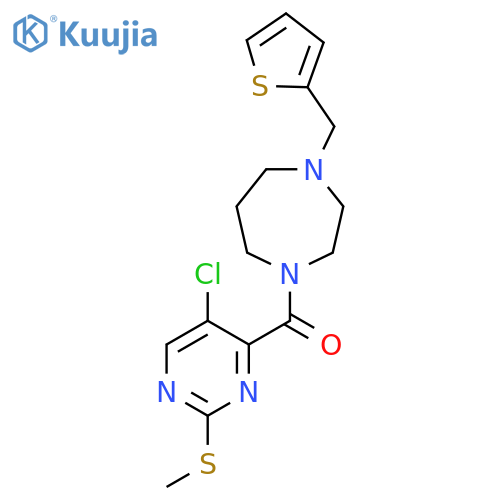 1-[5-Chloro-2-(methylsulfanyl)pyrimidine-4-carbonyl]-4-[(thiophen-2-yl)methyl]-1,4-diazepane structure