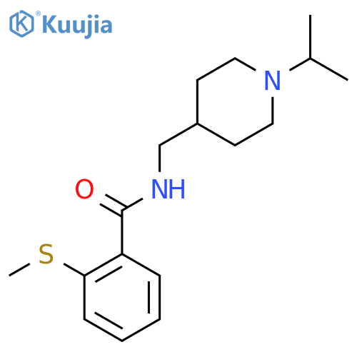 2-(methylsulfanyl)-N-{1-(propan-2-yl)piperidin-4-ylmethyl}benzamide structure