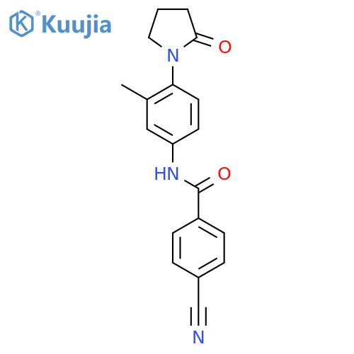 4-cyano-N-3-methyl-4-(2-oxopyrrolidin-1-yl)phenylbenzamide structure