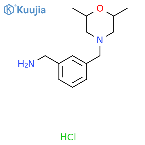 1-{3-[(2,6-dimethylmorpholin-4-yl)methyl]phenyl}methanamine hydrochloride structure