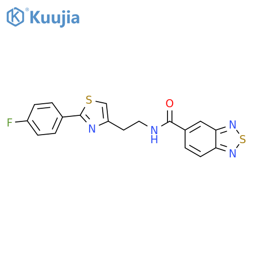 N-{2-[2-(4-fluorophenyl)-1,3-thiazol-4-yl]ethyl}-2,1,3-benzothiadiazole-5-carboxamide structure