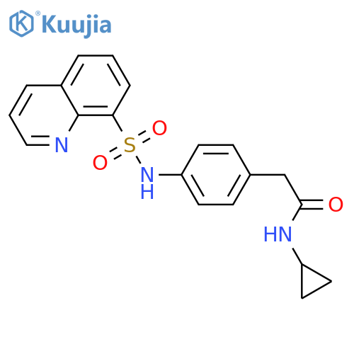N-cyclopropyl-2-4-(quinoline-8-sulfonamido)phenylacetamide structure