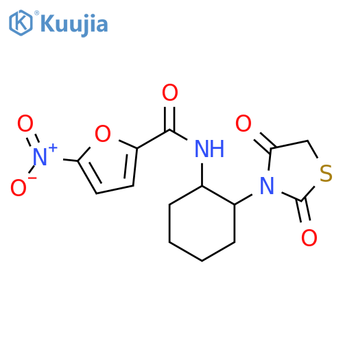 N-2-(2,4-dioxo-1,3-thiazolidin-3-yl)cyclohexyl-5-nitrofuran-2-carboxamide structure